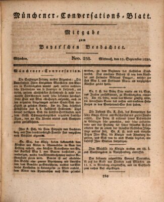 Münchener Conversations-Blatt (Bayer'scher Beobachter) Mittwoch 15. September 1830