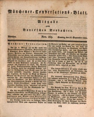 Münchener Conversations-Blatt (Bayer'scher Beobachter) Sonntag 26. September 1830