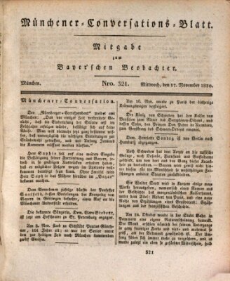 Münchener Conversations-Blatt (Bayer'scher Beobachter) Mittwoch 17. November 1830