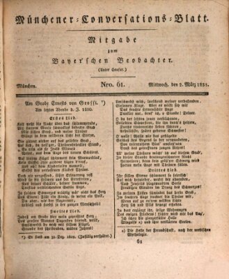 Münchener Conversations-Blatt (Bayer'scher Beobachter) Mittwoch 2. März 1831