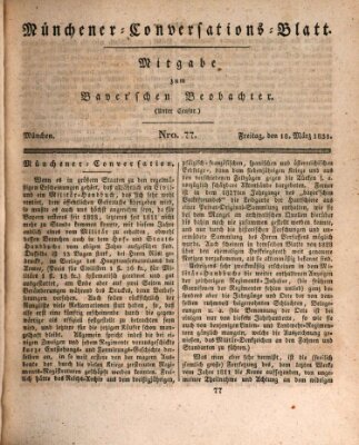 Münchener Conversations-Blatt (Bayer'scher Beobachter) Freitag 18. März 1831