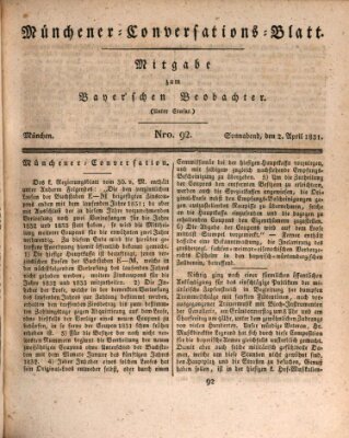 Münchener Conversations-Blatt (Bayer'scher Beobachter) Samstag 2. April 1831