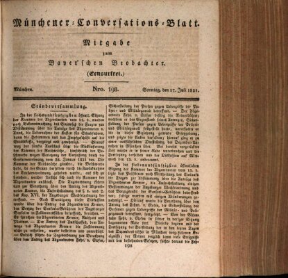 Münchener Conversations-Blatt (Bayer'scher Beobachter) Sonntag 17. Juli 1831