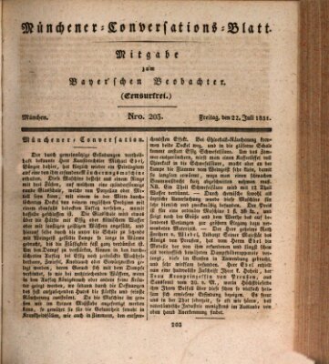 Münchener Conversations-Blatt (Bayer'scher Beobachter) Freitag 22. Juli 1831