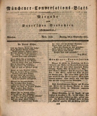 Münchener Conversations-Blatt (Bayer'scher Beobachter) Montag 5. September 1831