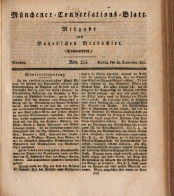 Münchener Conversations-Blatt (Bayer'scher Beobachter) Freitag 30. September 1831