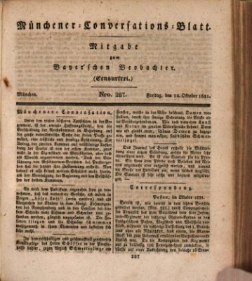 Münchener Conversations-Blatt (Bayer'scher Beobachter) Freitag 14. Oktober 1831