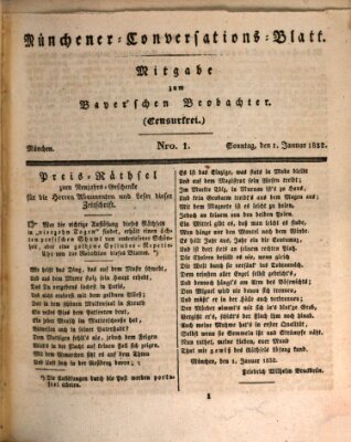 Münchener Conversations-Blatt (Bayer'scher Beobachter) Sonntag 1. Januar 1832