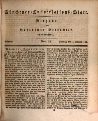 Münchener Conversations-Blatt (Bayer'scher Beobachter) Sonntag 15. Januar 1832