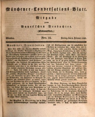 Münchener Conversations-Blatt (Bayer'scher Beobachter) Freitag 3. Februar 1832
