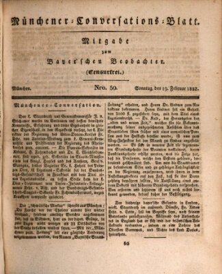 Münchener Conversations-Blatt (Bayer'scher Beobachter) Sonntag 19. Februar 1832