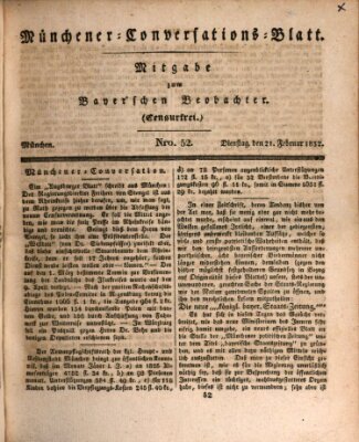Münchener Conversations-Blatt (Bayer'scher Beobachter) Dienstag 21. Februar 1832