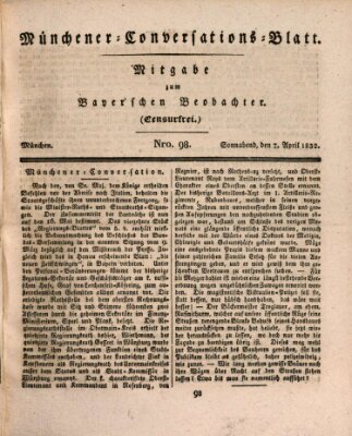 Münchener Conversations-Blatt (Bayer'scher Beobachter) Samstag 7. April 1832