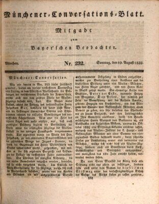 Münchener Conversations-Blatt (Bayer'scher Beobachter) Sonntag 19. August 1832