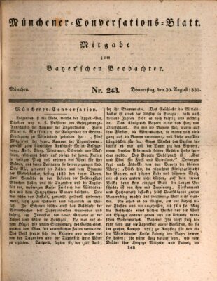 Münchener Conversations-Blatt (Bayer'scher Beobachter) Donnerstag 30. August 1832