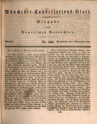 Münchener Conversations-Blatt (Bayer'scher Beobachter) Samstag 1. September 1832