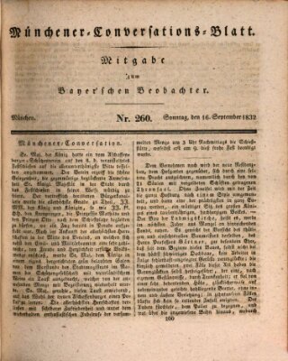 Münchener Conversations-Blatt (Bayer'scher Beobachter) Sonntag 16. September 1832