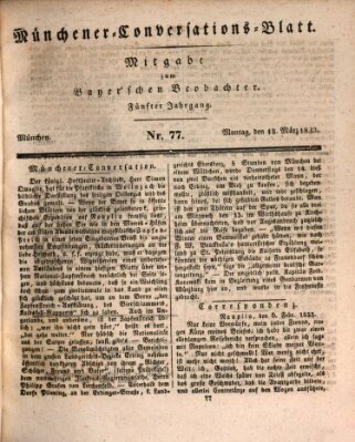 Münchener Conversations-Blatt (Bayer'scher Beobachter) Montag 18. März 1833