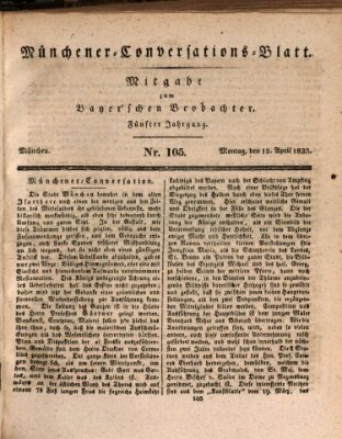 Münchener Conversations-Blatt (Bayer'scher Beobachter) Montag 15. April 1833