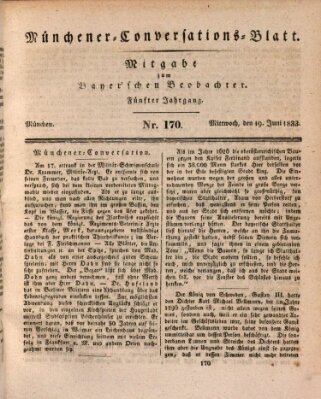 Münchener Conversations-Blatt (Bayer'scher Beobachter) Mittwoch 19. Juni 1833
