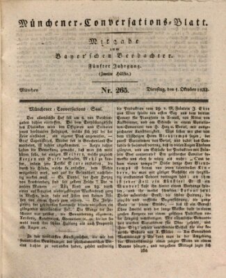 Münchener Conversations-Blatt (Bayer'scher Beobachter) Dienstag 1. Oktober 1833