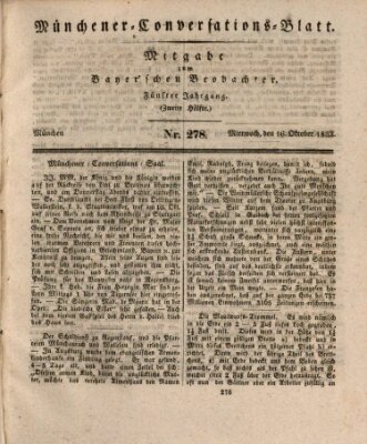 Münchener Conversations-Blatt (Bayer'scher Beobachter) Mittwoch 16. Oktober 1833