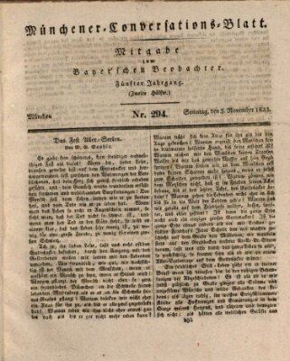 Münchener Conversations-Blatt (Bayer'scher Beobachter) Sonntag 3. November 1833