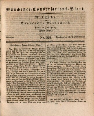 Münchener Conversations-Blatt (Bayer'scher Beobachter) Dienstag 10. Dezember 1833