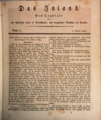 Das Inland (Deutsche Tribüne) Sonntag 4. Januar 1829