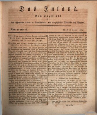 Das Inland (Deutsche Tribüne) Sonntag 25. Januar 1829