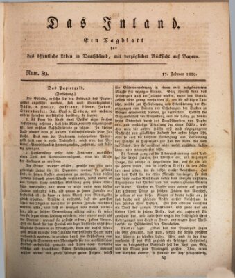 Das Inland (Deutsche Tribüne) Dienstag 17. Februar 1829