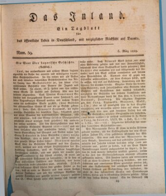 Das Inland (Deutsche Tribüne) Freitag 6. März 1829