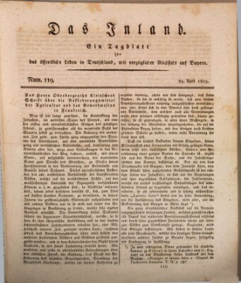 Das Inland (Deutsche Tribüne) Mittwoch 29. April 1829
