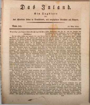 Das Inland (Deutsche Tribüne) Donnerstag 21. Mai 1829