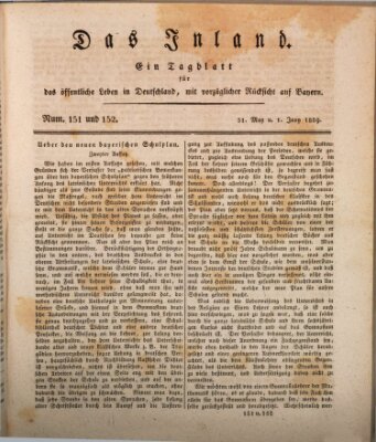 Das Inland (Deutsche Tribüne) Sonntag 31. Mai 1829