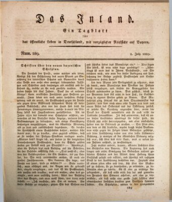 Das Inland (Deutsche Tribüne) Mittwoch 8. Juli 1829