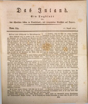 Das Inland (Deutsche Tribüne) Montag 17. August 1829