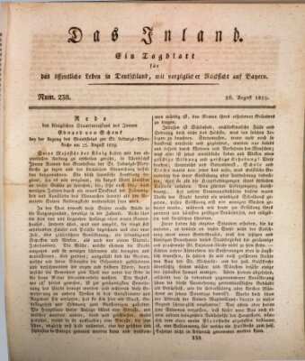 Das Inland (Deutsche Tribüne) Mittwoch 26. August 1829