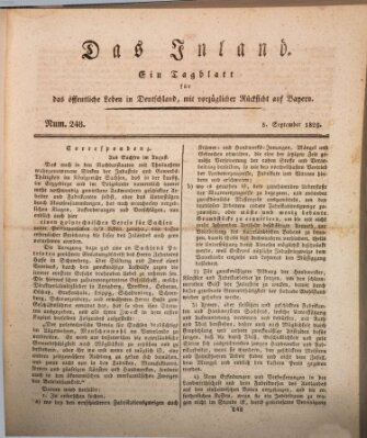 Das Inland (Deutsche Tribüne) Samstag 5. September 1829