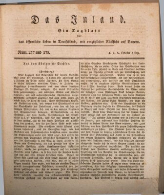 Das Inland (Deutsche Tribüne) Montag 5. Oktober 1829