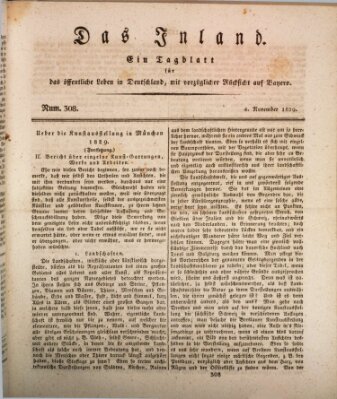 Das Inland (Deutsche Tribüne) Mittwoch 4. November 1829