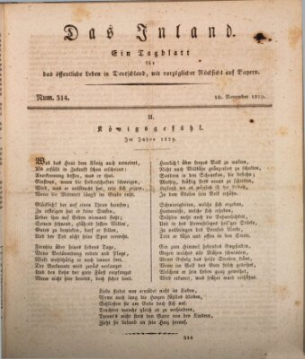 Das Inland (Deutsche Tribüne) Dienstag 10. November 1829