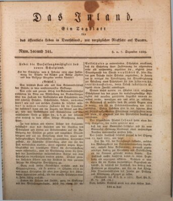 Das Inland (Deutsche Tribüne) Sonntag 6. Dezember 1829