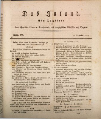 Das Inland (Deutsche Tribüne) Samstag 19. Dezember 1829