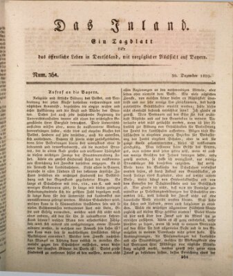 Das Inland (Deutsche Tribüne) Mittwoch 30. Dezember 1829