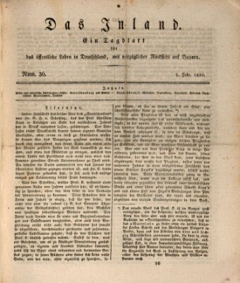 Das Inland (Deutsche Tribüne) Freitag 5. Februar 1830