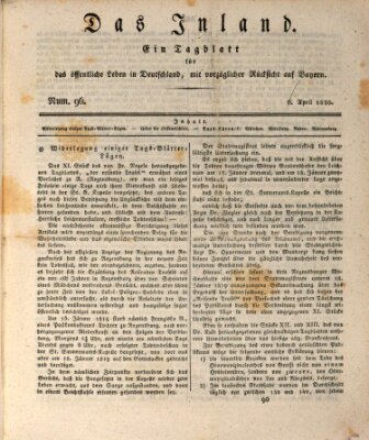 Das Inland (Deutsche Tribüne) Dienstag 6. April 1830