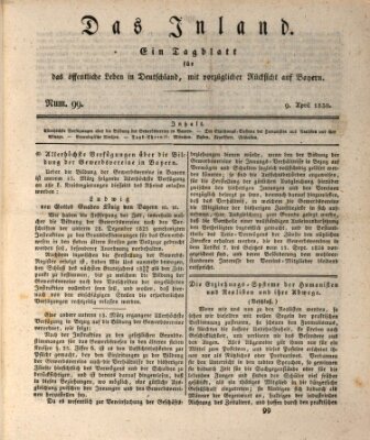 Das Inland (Deutsche Tribüne) Freitag 9. April 1830