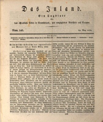 Das Inland (Deutsche Tribüne) Samstag 29. Mai 1830