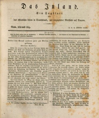 Das Inland (Deutsche Tribüne) Sonntag 3. Oktober 1830